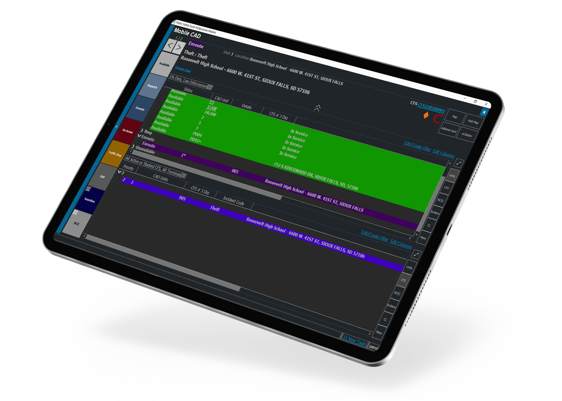 A screen capture of our pro suite cad working on a tablet computer.